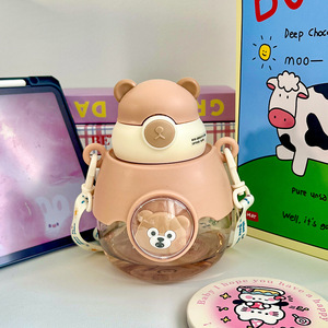 <b>Cute</b> Childrens Water Bottle With <b>Bear</b> Design Bpa Free Portable For School Use - Product Image 2