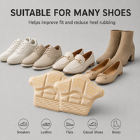 Coussinets adhésifs ergonomiques incurvés anti-frottement pour talon, en mousse tissée, avec points antidérapants, 5mm 10mm, pour baskets, mocassins et bottes décontractées