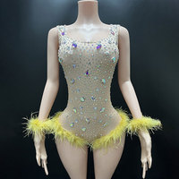 Robe de nuit sexy ELITES avec de gros diamants scintillants sur toute la surface, tenue de strip-teaseuse de créateur, tenues de strip-teaseuse personnalisées pour la pole dance