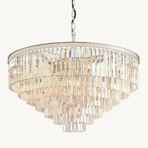 Moderne américain cristal verre tige pendentifs lustre luminaire pour salon salle à manger cuisine îlot Foyer Hall