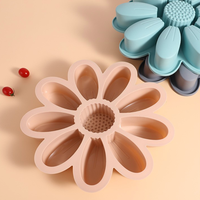 Moule de cuisson et à gâteau mousse en silicone motif tournesol multi-trous, résistant aux hautes températures, pour usage domestique et transfrontalier