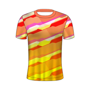 Cetak Digital pola sublimasi kustom kaos oblong sepak bola lengan pendek pakaian olahraga poliester 100% baju oblong untuk pria - Product Image 4