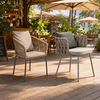 Chaise de jardin moderne minimaliste en alliage d'aluminium avec dossier, mobilier d'extérieur pour tables de café, chaises, tabourets de bar à thé, cour