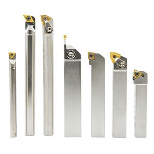 Juego de Portaherramientas de Torneado Externo Indexable con Insertos de Carburo, Herramienta de Corte para Torno CNC para Acero - Product Image 1