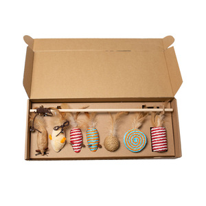 Juego de Juguetes para Gatos de Siete Piezas, Coloridos, de Material Azabu, con Diseño de Rayas, Juguete de Ejercicio, Ratón de Juguete, Antiaburrimiento, Interactivo para Mascotas - Product Image 1