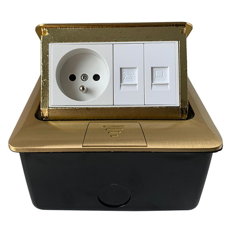 VNX Floor Pop up Power Socket for Office Floor With Dual Socket Charger /Electric Pop up Floor Socket With Tele and Date