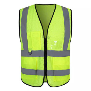 Gilet de sécurité réfléchissant orange en maille, vêtement de travail unisexe pour l'automne, Hubei Chine - Product Image 4