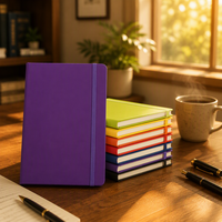 Carnet à couverture rigide en cuir A6 avec reliure cousue, 80 feuilles - Marque DX - Portable, idéal pour les affaires, l'école, pas cher pour les étudiants