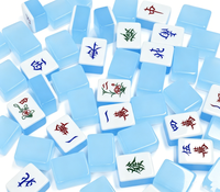 Jeu de Mahjong de Luxe Personnalisé Portable en Acrylique Rose Effet Jade, 4 Joueurs, Ensemble Complet, Boîte en Aluminium Doré, Jeu de Table