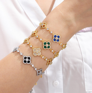 Nueva joyería <span class=keywords><strong>de</strong></span> llegada, pulsera <span class=keywords><strong>de</strong></span> cadena chapada en oro <span class=keywords><strong>de</strong></span> 14 quilates, pulseras <span class=keywords><strong>de</strong></span> perlas <span class=keywords><strong>de</strong></span> concha <span class=keywords><strong>de</strong></span> trébol <span class=keywords><strong>de</strong></span> cuatro <span class=keywords><strong>hojas</strong></span> para regalo <span class=keywords><strong>de</strong></span> aniversario, joyería <span class=keywords><strong>de</strong></span> fiesta - Product Image 6