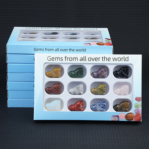 12 Color Boxed Gemstone Cat Ornaments (Aventurine Agate Obsidian) Engraved Sculpture Set for Christmas Home Decor-Wholesale - Product Image 5