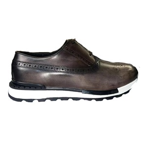<b>Men</b> Genuine Leather Oxfords Round Toe Lace-up Breathable Office Career <b>Dress</b> Shoes All Seasons Rubber Outsole - Product Image 3