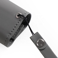 Étui pour écouteurs gris facile à utiliser, mignon, imperméable, en cuir personnalisé, boîte de rangement pour écouteurs