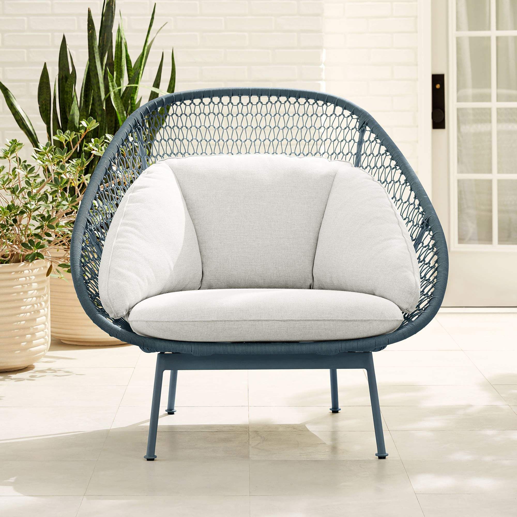 Modern Outdoor Waterproof Seats Patio Aluminium Rope Sofa Chair Set Garden Furniture