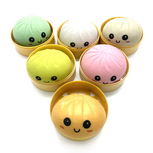 Stress-relief Solid Color Face Dumpling Simulation Steamed Bun <b>Squishy</b> Toy Quick Rebound Original Dumpling - Product Image 4