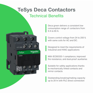 Contactor de CA LC1D150M7/F7/Q7 TeSys Deca, Sin Inversión, 150A, 100HP a 220V/230V CA, hasta 100kA SCCR, Trifásico, NO - Product Image 3