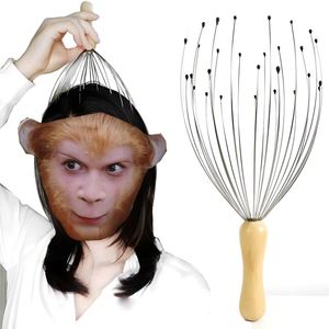 Masajeador de cabeza con mango de madera y 28 dedos, tipo garra de pulpo, para relajación corporal, venta al por mayor, personalizado - Product Image 1