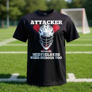 Camiseta Attacker Because Midfielders Need Heroes Too Lacrosse para hombre, color negro - Product Image 3