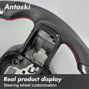 Volant de direction de voiture pour Ford <span class=keywords><strong>Raptor</strong></span> F-150 F150 XLT F250 2021-2025 Volant personnalisé en fibre de carbone véritable avec écran LED intelligent - Product Image 4