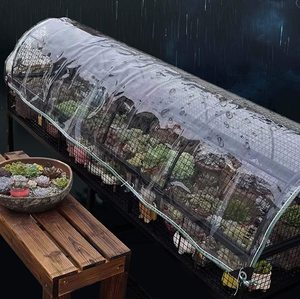 Telo Protettivo <span class=keywords><strong>Trasparente</strong></span> Resistente alle Intemperie <span class=keywords><strong>in</strong></span> <span class=keywords><strong>PVC</strong></span> Rinforzato con Occhielli per Balconi, Piante e Tende Antipioggia - Product Image 2