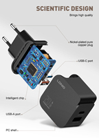Chargeur mural LDNIO Q1 EU US UK Plug USB Type C PD 20W QC3.0, charge rapide, adaptateur de chargeur de téléphone, chargeurs de téléphone portable
