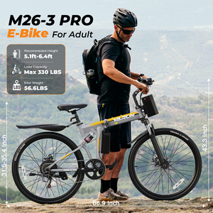 Vélo de montagne électrique pliable 26 pouces, moteur 750W, acier au carbone, 48V 7.8Ah, 32KM/H, transmission 7 vitesses, frein à disque mécanique, UE/Royaume-Uni, vente en gros - Product Image 5
