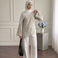 Ensemble de vêtements islamiques pour femmes musulmanes Zifeng OEM, tenue ethnique en deux pièces, haut à manches longues et jupe longue, vêtements modestes