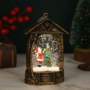 Adorno Navideño de Paja con Agua, Pequeño, con Luz LED, Funciona con Pilas, Ilumina con Luz Cálida, para Mesa - Product Image 3