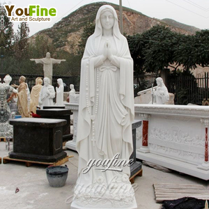 Statue <span class=keywords><strong>de</strong></span> <span class=keywords><strong>Notre</strong></span>-<span class=keywords><strong>Dame</strong></span> <span class=keywords><strong>de</strong></span> <span class=keywords><strong>Lourdes</strong></span> en marbre blanc sculpté à la main YOUFINE - Product Image 2
