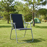 Chaise pliante de camping en métal moderne pour l'extérieur - Chaise de plage portable