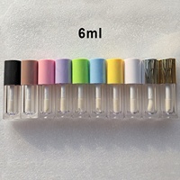 4ml 6ml tube de brillant à lèvres en plastique transparent en gros tube de rouge à lèvres