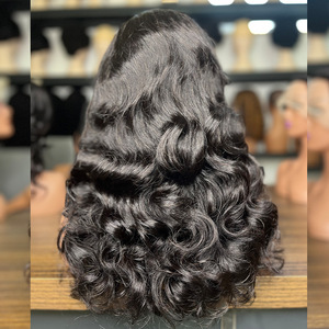 Bouncy Curly & Body Wave <b>Wig</b> 100% Real Human Hair Natural Wave Lace Front <b>Wig</b> - Product Image 1
