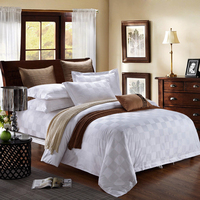 Linge De Lit en Satin Blanc de Luxe pour Hôtel Ensemble De Literie Housse De Lit Twin Queen Full King Size Housse De Couette Coton