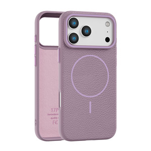 Fundas magnéticas de cuero PU de <span class=keywords><strong>alta</strong></span> gama para teléfono móvil, funda con textura de lichi para iPhone 17 Pro Max 16 15 14 13, funda de carga inalámbrica - Product Image 3