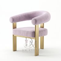 Chaise de salle à manger en acier inoxydable doré à dossier tubulaire ouvert avec revêtement lilas pour hôtels et événements de mariage – Vente en gros de sièges