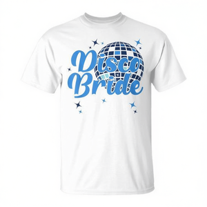Camiseta Disco Bride blanca unisex para adultos talla mediana para fiesta - Product Image 2