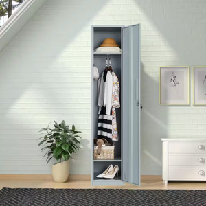 2-Tier kim loại Locker cửa duy nhất màu xám lưu trữ Kệ Locker cho nhân viên công nhân - Product Image 5