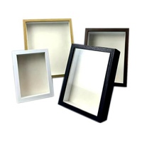 Cadre de présentation Shadow Box noir le plus vendu, 3cm/5cm, en verre véritable résistant aux UV, pour plantes, spécimens de papillons, modèles de voitures