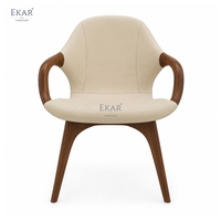 Chaise de salle à manger moderne de luxe en bois massif, design italien, fauteuil rembourré, mobilier de cuisine minimaliste pour villa