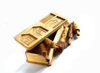 Kit de maison en pain d'épice en bois Rouleaux à pâtisserie dans une boîte Maison en pain d'épice Blocs en bois Ensemble de maisons de Noël en pain d'épice en bois