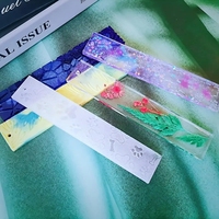 Marque-page Silicone résine moule Rectangle feuilles Texture fleur en forme époxy Silicone coulée moules 3D bricolage faisant artisanat à la main