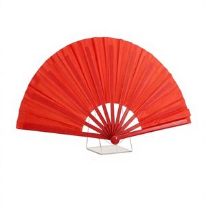 Éventail en plastique écologique thème ange, rouge, 33 cm, motif cadre photo, pour la danse des enfants, les fêtes, les mariages, la décoration et les cadeaux - Product Image 1