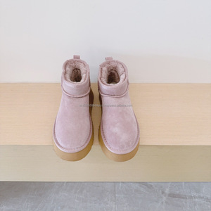 Botas de nieve para mujer con plataforma, forro de piel sintética, cálidas para invierno, antideslizantes, informales, para exteriores - Product Image 2