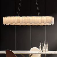 Lustres ronds modernes, luminaire suspendu en marbre, lustre en albâtre pour chambre à coucher, salon, hall d'entrée, couloir