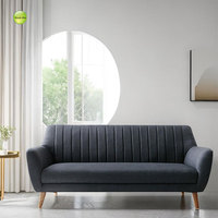 Canapé en tissu gris moderne au design unique, avec lèvre incurvée, facile à assembler (KD), fauteuil simple pour salon/appartement/bureau
