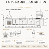 Cuisine barbecue extérieure  et station de grill pour villas Four électrique encastré sur mesure et gril en acier inoxydable