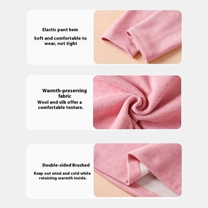 Biancheria intima termica autunno inverno per uomo donna traspirante levigatura Double-face lana di pecora di seta di gelso mutandine lunghe foderate in pile - Product Image 2
