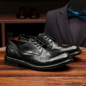 Leather Men Soft Casual Oxford <b>Flat</b> Shoes with Laces Suitable for Business Formal Wear and Versatile for Various Occasions - Product Image 5