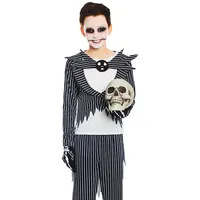 Großhandel Custom Adult Kinder Karneval Party Jungen Cosplay TV & Film Anzüge Halloween Fright Night Skeleton Jack Kostüm