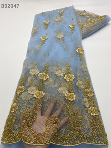 Compre a granel <span class=keywords><strong>tela</strong></span> <span class=keywords><strong>de</strong></span> encaje africano telas <span class=keywords><strong>de</strong></span> encaje <span class=keywords><strong>de</strong></span> <span class=keywords><strong>tul</strong></span> con cuentas <span class=keywords><strong>de</strong></span> lentejuelas <span class=keywords><strong>de</strong></span> alta calidad para vestido <span class=keywords><strong>de</strong></span> novia - Product Image 6